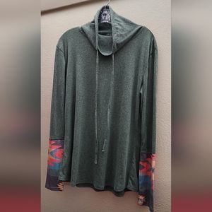 NWOT Long Sleeve Dipped Hem Cowl Neck T-shirt